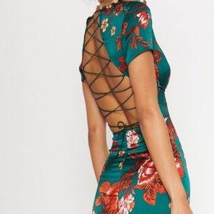 PrettyLittleThing emerald green mini dress
